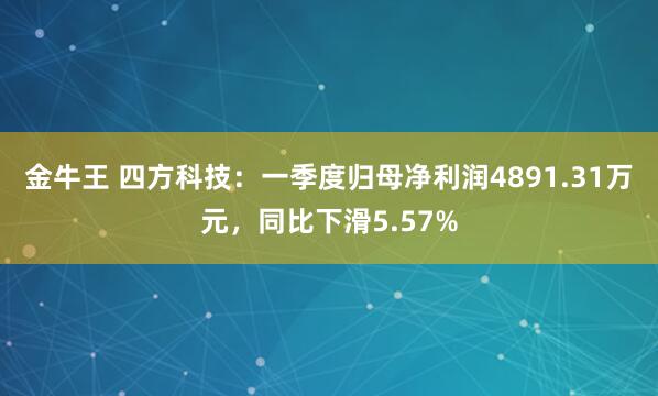 金牛王 四方科技：一季度归母净利润4891.31万元，同比下滑5.57%