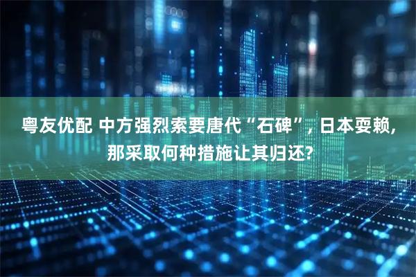 粤友优配 中方强烈索要唐代“石碑”, 日本耍赖, 那采取何种措施让其归还?